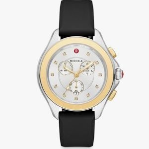 MICHELE MWW27E000023 Black Silicone Strap Cape Chronograph 38mm Watch